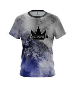 Brunswick Blue And Grey Canvas CoolWick Bowling Jersey