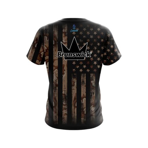 Brunswick Desert Camo Flag CoolWick Bowling Jersey - Image 2