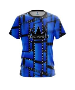 Brunswick Movie Reel Blue CoolWick Bowling Jersey