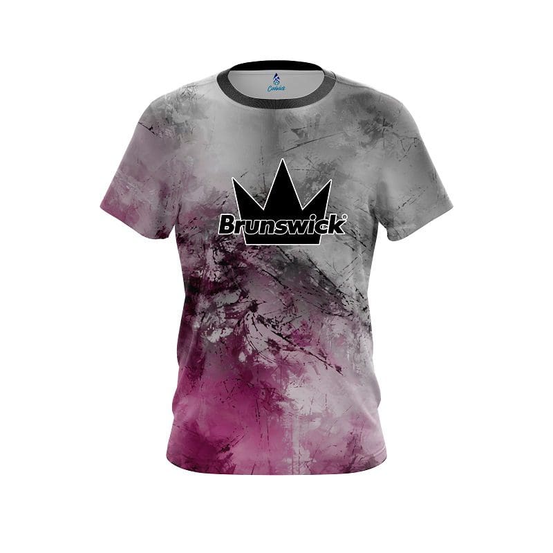 Brunswick Pink And Grey Canvas CoolWick Bowling Jersey