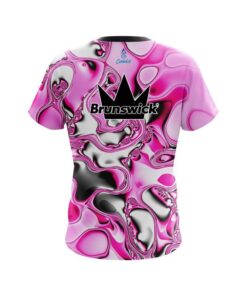Alternative view of Brunswick Pink And White Liquid Canvas CoolWick Bowling Jersey