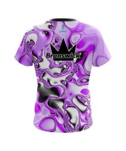 Alternative view of Brunswick Purple And White Liquid Canvas CoolWick Bowling Jersey