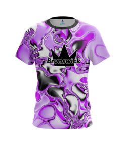 Brunswick Purple And White Liquid Canvas CoolWick Bowling Jersey