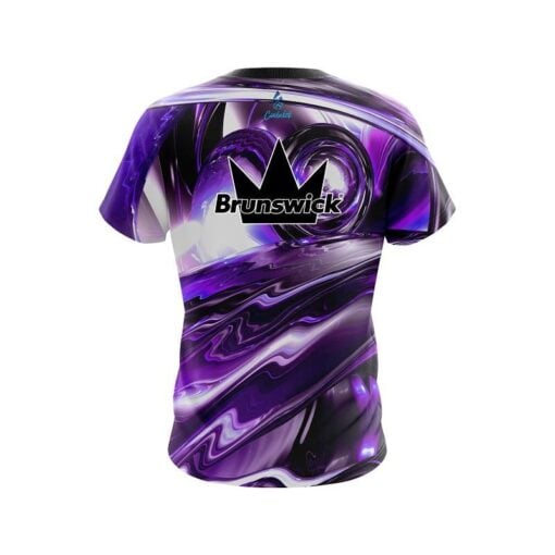 Brunswick Purple Futuristic Plasma Waves CoolWick Bowling Jersey - Image 2