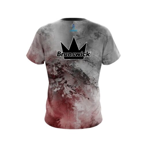 Brunswick Red And Grey Canvas CoolWick Bowling Jersey - Image 2