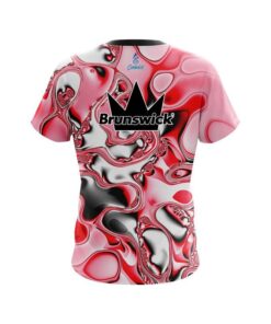 Alternative view of Brunswick Red And White Liquid Canvas CoolWick Bowling Jersey
