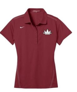 Brunswick Team Red Nike Ladies Coolwick Embroidery Dri-Fit Sport Swoosh Pique Polo