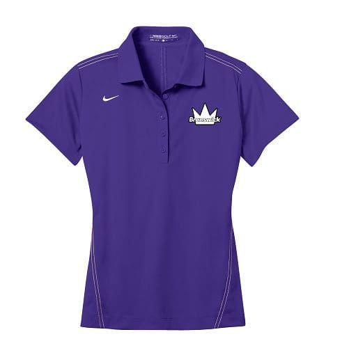 Brunswick Purple Nike Ladies Coolwick Embroidery Dri-Fit Sport Swoosh Pique Polo