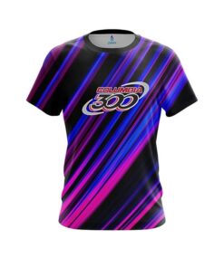 Columbia 300 Blue And Pink Digital Stripe CoolWick Bowling Jersey