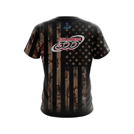 Columbia 300 Desert Camo Flag CoolWick Bowling Jersey - Image 2