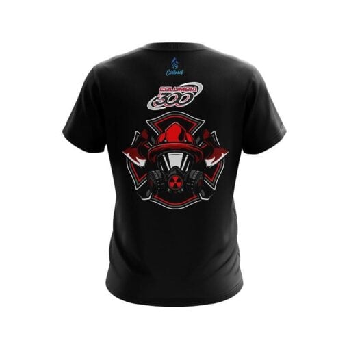 Columbia 300 Firefighter Gas Mask CoolWick Bowling Jersey - Image 2