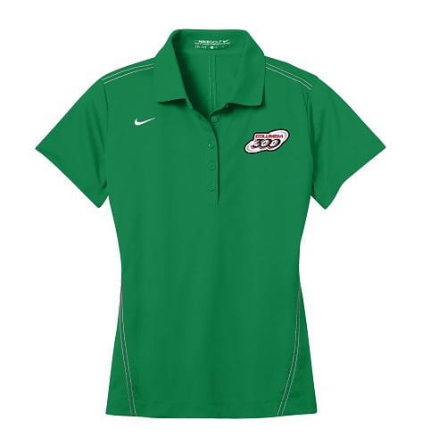 Columbia 300 Lucky Green Nike Ladies Coolwick Embroidery Dri-Fit Sport Swoosh Pique Polo