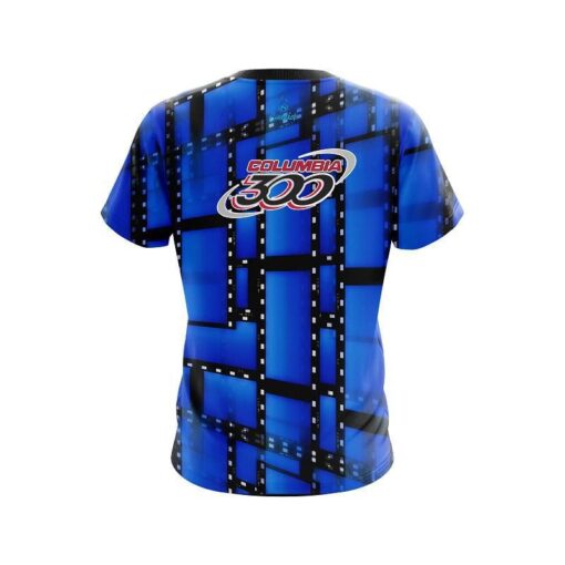 Columbia 300 Movie Reel Blue CoolWick Bowling Jersey - Image 2