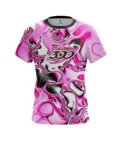 Columbia 300 Pink And White Liquid Canvas CoolWick Bowling Jersey