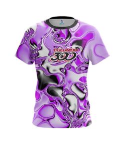 Columbia 300 Purple And White Liquid Canvas CoolWick Bowling Jersey
