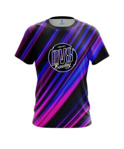 DV8 Blue And Pink Digital Stripe CoolWick Bowling Jersey