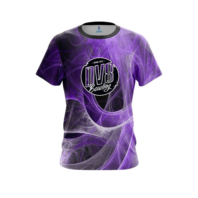DV8 Energy Swirls Purple CoolWick Bowling Jersey
