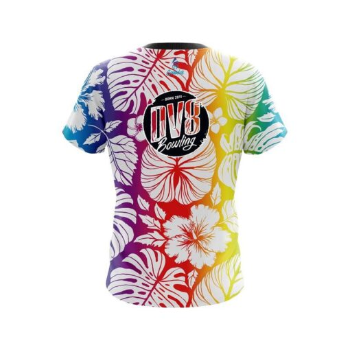DV8 Hawaiian Tropical Leafs CoolWick Bowling Jersey - Image 2