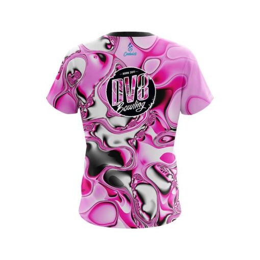DV8 Pink And White Liquid Canvas CoolWick Bowling Jersey - Image 2