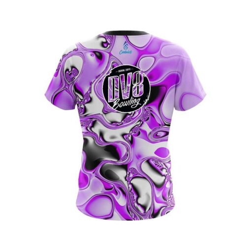 DV8 Purple And White Liquid Canvas CoolWick Bowling Jersey - Image 2