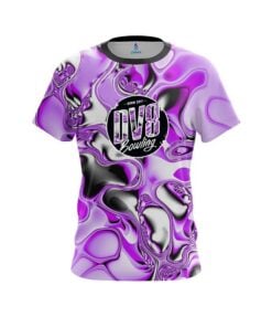 DV8 Purple And White Liquid Canvas CoolWick Bowling Jersey
