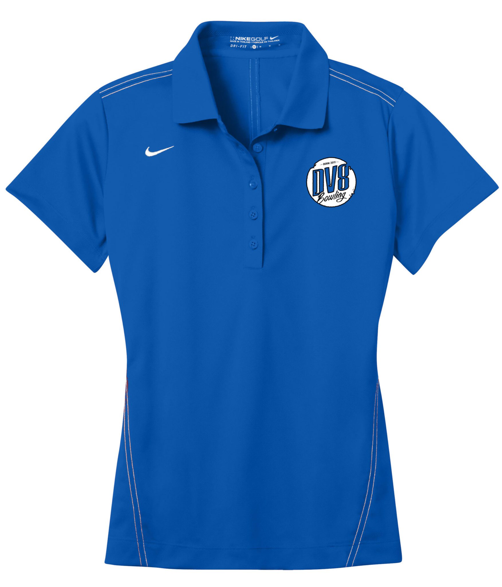 DV8 Sapphire Blue Nike Ladies Coolwick Embroidery Dri-Fit Sport Swoosh Pique Polo