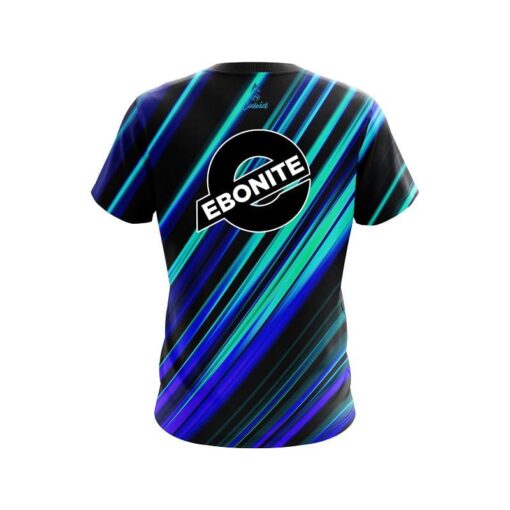 Ebonite Blue And Green Digital Stripe CoolWick Bowling Jersey - Image 2