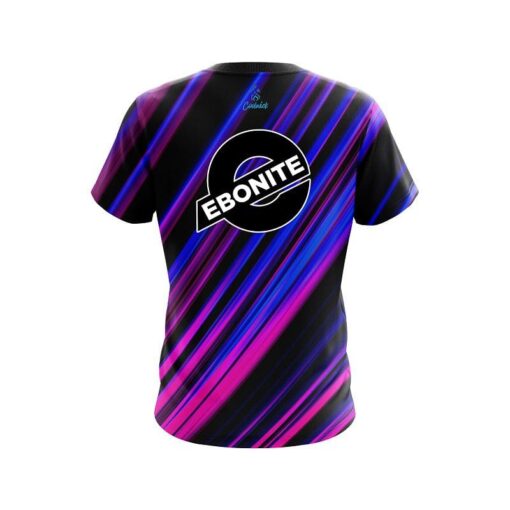 Ebonite Blue And Pink Digital Stripe CoolWick Bowling Jersey - Image 2