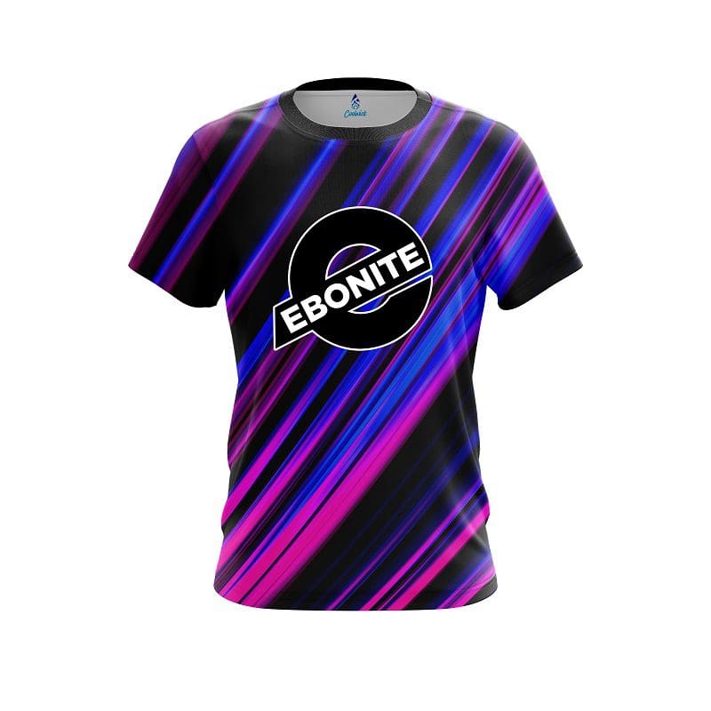 Ebonite Blue And Pink Digital Stripe CoolWick Bowling Jersey