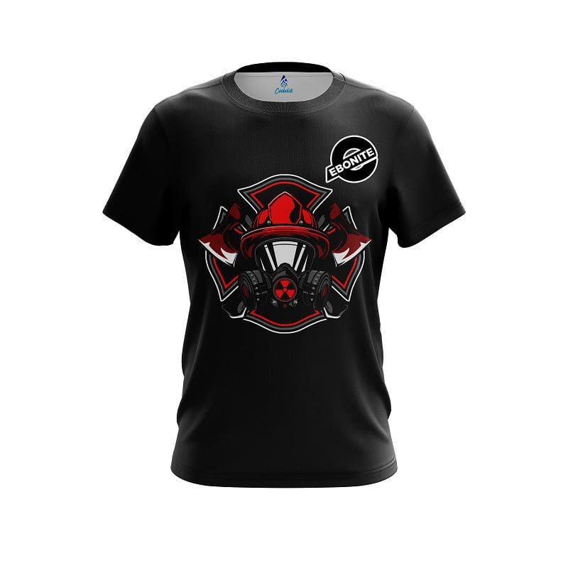 Ebonite Firefighter Gas Mask CoolWick Bowling Jersey