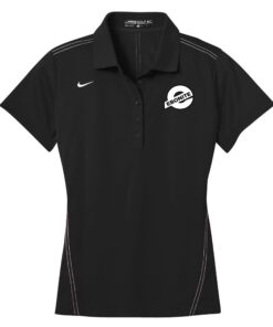 Ebonite Flat Black Nike Ladies Coolwick Embroidery Dri-Fit Sport Swoosh Pique Polo