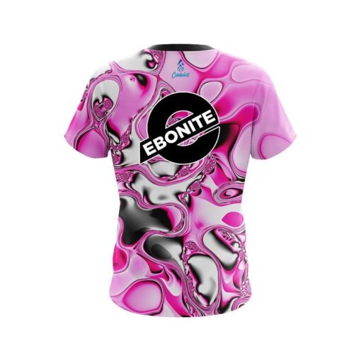 Ebonite Pink And White Liquid Canvas CoolWick Bowling Jersey - Image 2