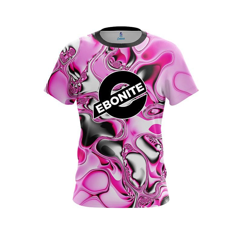 Ebonite Pink And White Liquid Canvas CoolWick Bowling Jersey