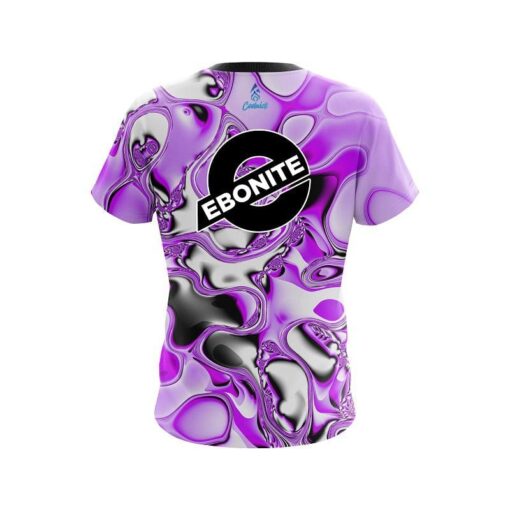 Ebonite Purple And White Liquid Canvas CoolWick Bowling Jersey - Image 2