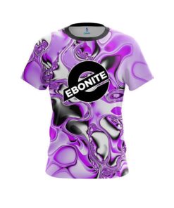 Ebonite Purple And White Liquid Canvas CoolWick Bowling Jersey