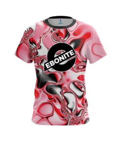 Ebonite Red And White Liquid Canvas CoolWick Bowling Jersey