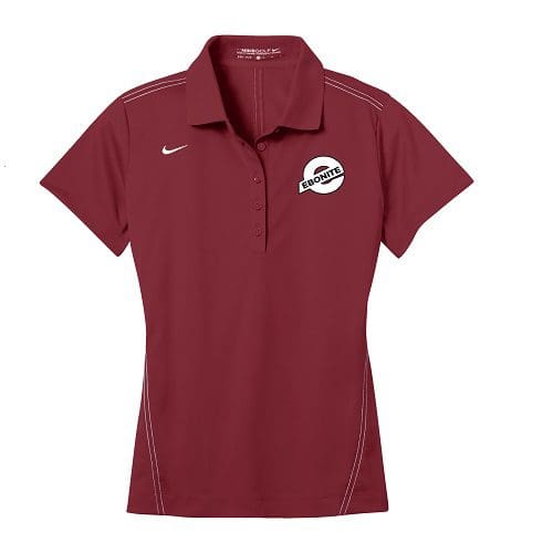 Ebonite Team Red Nike Ladies Coolwick Embroidery Dri-Fit Sport Swoosh Pique Polo