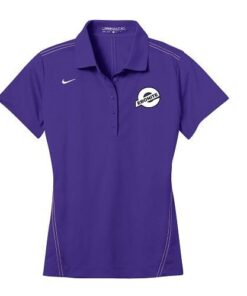 Ebonite Purple Nike Ladies Coolwick Embroidery Dri-Fit Sport Swoosh Pique Polo