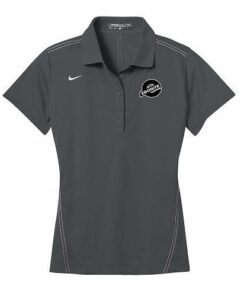 Ebonite Flint Grey Nike Ladies Coolwick Embroidery Dri-Fit Sport Swoosh Pique Polo