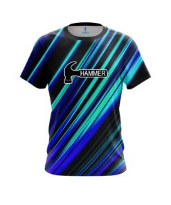 Hammer Blue And Green Digital Stripe CoolWick Bowling Jersey
