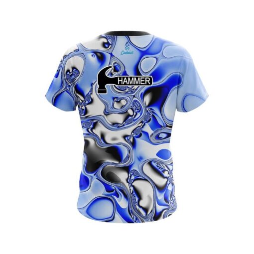 Hammer Blue And White Liquid Canvas CoolWick Bowling Jersey - Image 2