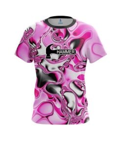 Hammer Pink And White Liquid Canvas CoolWick Bowling Jersey