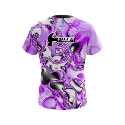 Hammer Purple And White Liquid Canvas CoolWick Bowling Jersey - Image 2