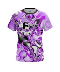 Hammer Purple And White Liquid Canvas CoolWick Bowling Jersey