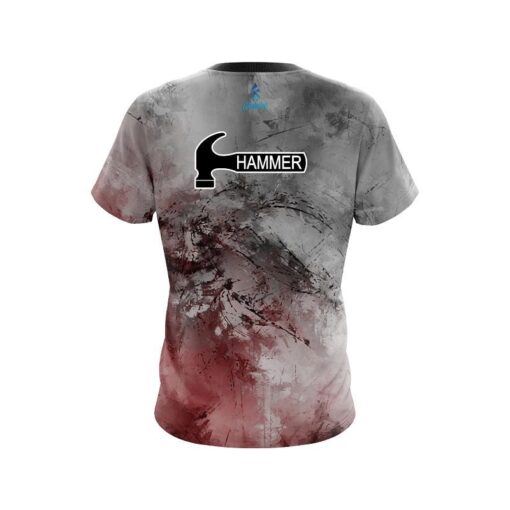 Hammer Red And Grey Canvas CoolWick Bowling Jersey - Image 2