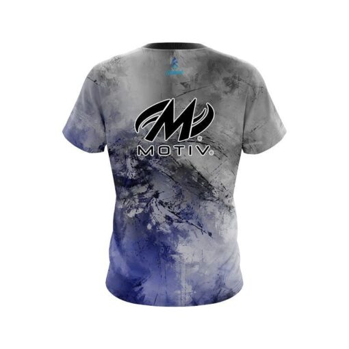 Motiv Blue And Grey Canvas CoolWick Bowling Jersey - Image 2
