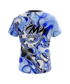 Alternative view of Motiv Blue And White Liquid Canvas CoolWick Bowling Jersey