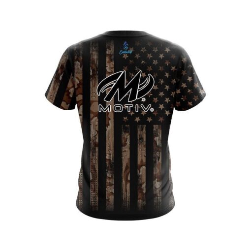 Motiv Desert Camo Flag CoolWick Bowling Jersey - Image 2
