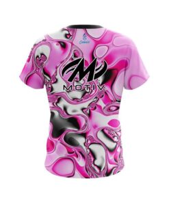 Alternative view of Motiv Pink And White Liquid Canvas CoolWick Bowling Jersey