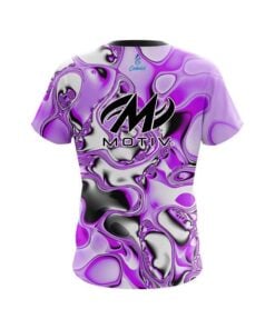 Alternative view of Motiv Purple And White Liquid Canvas CoolWick Bowling Jersey